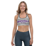 Hockey Girl Sports Bra | Grey and Purple